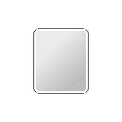 Elegant Lighting Harmoni 30"W x 36"H Rectangular Flat Aluminum and Iron Framed Wall Mounted Bathroom Mirror with Lighting Black
