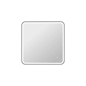 Elegant Lighting Harmoni 33" Square Flat Aluminum and Iron Framed Wall Mounted Bathroom Mirror with Lighting Black