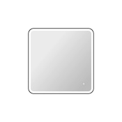 Elegant Lighting Harmoni 36" Square Flat Aluminum and Iron Framed Wall Mounted Bathroom Mirror with Lighting Black