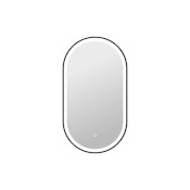 Elegant Lighting Harmoni 20"W x 36"H Oval Flat Aluminum and Iron Framed Wall Mounted Bathroom Mirror with Lighting Black