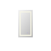 Elegant Lighting Riven 36"W x 18"H Rectangular Flat Frameless Wall Mounted Bathroom Mirror with Lighting White