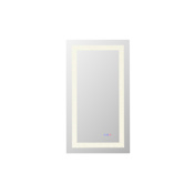 Elegant Lighting Riven 36"W x 20"H Rectangular Flat Frameless Wall Mounted Bathroom Mirror with Lighting White