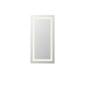 Elegant Lighting Riven 40"W x 20"H Rectangular Flat Frameless Wall Mounted Bathroom Mirror with Lighting White