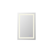 Elegant Lighting Riven 36"W x 24"H Rectangular Flat Frameless Wall Mounted Bathroom Mirror with Lighting White