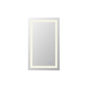 Elegant Lighting Riven 40"W x 24"H Rectangular Flat Frameless Wall Mounted Bathroom Mirror with Lighting White