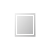 Elegant Lighting Riven 30"W x 27"H Rectangular Flat Frameless Wall Mounted Bathroom Mirror with Lighting White