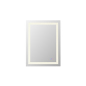 Elegant Lighting Riven 36"W x 27"H Rectangular Flat Frameless Wall Mounted Bathroom Mirror with Lighting White