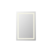 Elegant Lighting Riven 40"W x 27"H Rectangular Flat Frameless Wall Mounted Bathroom Mirror with Lighting White