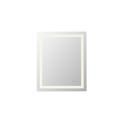 Elegant Lighting Riven 36"W x 30"H Rectangular Flat Frameless Wall Mounted Bathroom Mirror with Lighting White