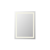 Elegant Lighting Riven 40"W x 30"H Rectangular Flat Frameless Wall Mounted Bathroom Mirror with Lighting White