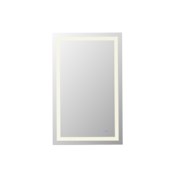 Elegant Lighting Riven 48"W x 30"H Rectangular Flat Frameless Wall Mounted Bathroom Mirror with Lighting White