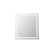 Elegant Lighting Riven 40"W x 36"H Rectangular Flat Frameless Wall Mounted Bathroom Mirror with Lighting White