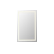 Elegant Lighting Riven 48"W x 36"H Rectangular Flat Frameless Wall Mounted Bathroom Mirror with Lighting White