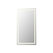 Elegant Lighting Riven 72"W x 36"H Rectangular Flat Frameless Wall Mounted Bathroom Mirror with Lighting White