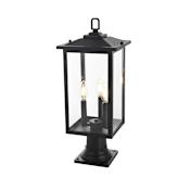 Elegant Lighting Carlisle 3 Light 22" Tall Post Light Black
