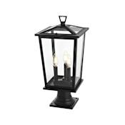 Elegant Lighting Cayman 3 Light 21" Tall Post Light Black