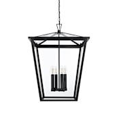 Elegant Lighting Oxford 4 Light 20" Wide Outdoor Pendant Black