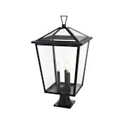 Elegant Lighting Oxford 3 Light 28" Tall Post Light Black