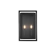 Elegant Lighting Etting 2 Light 20" Tall Outdoor Wall Sconce Black