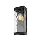 Elegant Lighting Thompson 16" Tall Outdoor Wall Sconce Black