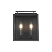 Elegant Lighting Valentin 2 Light 12" Tall Outdoor Wall Sconce Black