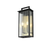 Elegant Lighting Kannon 2 Light 19" Tall Outdoor Wall Sconce Black