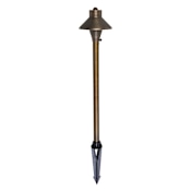 Elegant Lighting Single Chanterelle 12V Center Mount Path Light Antique Brass