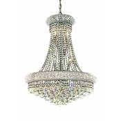 Elegant Lighting Primo 14 Light 24" Wide Crystal Empire Chandelier with Clear Royal Cut Crystals Chrome
