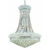 Elegant Lighting Primo 14 Light 28" Wide Crystal Empire Chandelier with Clear Royal Cut Crystals Chrome