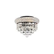 Elegant Lighting Primo 3 Light 10" Wide Flush Mount Waterfall Ceiling Fixture with Clear Royal Cut Crystals Black