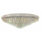 Elegant Lighting Primo 33 Light 48" Wide Flush Mount Waterfall Ceiling Fixture with Clear Royal Cut Crystals Chrome