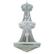 Elegant Lighting Primo 32 Light 36" Wide Crystal Empire Chandelier with Clear Royal Cut Crystals Chrome