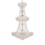 Elegant Lighting Primo 38 Light 42" Wide Crystal Empire Chandelier with Clear Royal Cut Crystals Chrome