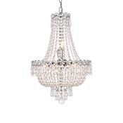 Elegant Lighting Century 8 Light 16" Wide Crystal Empire Chandelier with Clear Royal Cut Crystals Chrome