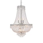 Elegant Lighting Century 12 Light 20" Wide Crystal Empire Chandelier with Clear Royal Cut Crystals Chrome