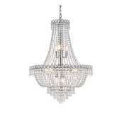 Elegant Lighting Century 12 Light 24" Wide Crystal Empire Chandelier with Clear Royal Cut Crystals Chrome