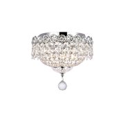 Elegant Lighting Century 3 Light 10" Wide Flush Mount Bowl Ceiling Fixture with Clear Royal Cut Crystals Chrome