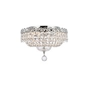 Elegant Lighting Century 4 Light 14" Wide Flush Mount Bowl Ceiling Fixture with Clear Royal Cut Crystals Chrome