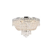 Elegant Lighting Century 4 Light 16" Wide Flush Mount Bowl Ceiling Fixture with Clear Royal Cut Crystals Chrome