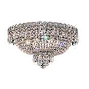 Elegant Lighting Century 6 Light 18" Wide Flush Mount Bowl Ceiling Fixture with Clear Royal Cut Crystals Chrome