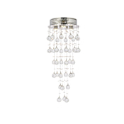 Elegant Lighting Galaxy 3 Light 12" Wide Flush Mount Waterfall Ceiling Fixture with Clear Royal Cut Crystals Chrome