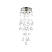 Elegant Lighting Galaxy 8" Wide Flush Mount Waterfall Ceiling Fixture with Clear Royal Cut Crystals Chrome
