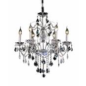 Elegant Lighting St. Francis 6 Light 24" Wide Crystal Chandelier with Clear Royal Cut Crystals Chrome