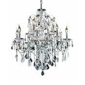 Elegant Lighting St. Francis 12 Light 28" Wide Crystal Chandelier with Clear Royal Cut Crystals Chrome