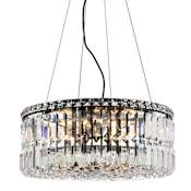 Elegant Lighting Maxime 12 Light 20" Wide Crystal Drum Chandelier with Clear Royal Cut Crystals Black