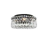 Elegant Lighting Maxime 4 Light 12" Wide Flush Mount Drum Ceiling Fixture with Clear Royal Cut Crystals Black