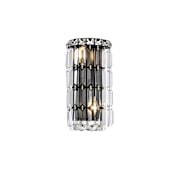 Elegant Lighting Maxime 2 Light 12" Tall Wall Sconce with Clear Royal Cut Crystals Black