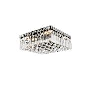 Elegant Lighting Maxime 5 Light 14" Wide Flush Mount Square Ceiling Fixture with Clear Royal Cut Crystals Black