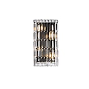 Elegant Lighting Maxime 4 Light 16" Tall Wall Sconce with Clear Royal Cut Crystals Black