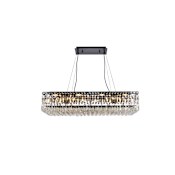 Elegant Lighting Maxime 16 Light 36" Wide Crystal Linear Chandelier with Clear Royal Cut Crystals Black